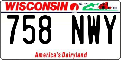 WI license plate 758NWY
