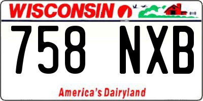 WI license plate 758NXB