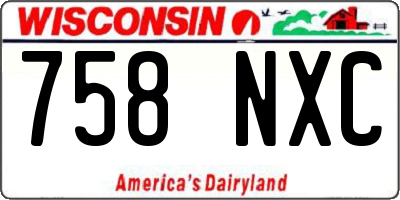 WI license plate 758NXC