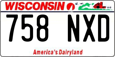 WI license plate 758NXD