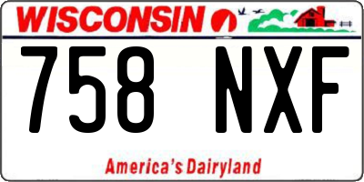 WI license plate 758NXF