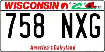 WI license plate 758NXG