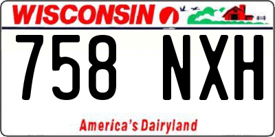 WI license plate 758NXH