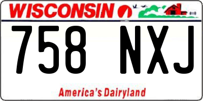 WI license plate 758NXJ