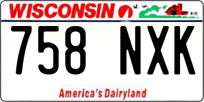 WI license plate 758NXK