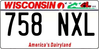 WI license plate 758NXL