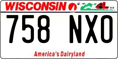 WI license plate 758NXO