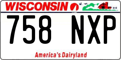 WI license plate 758NXP