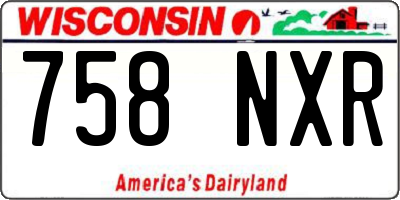 WI license plate 758NXR