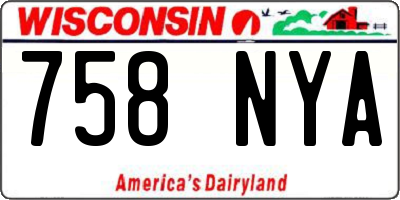 WI license plate 758NYA