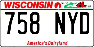 WI license plate 758NYD