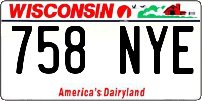 WI license plate 758NYE