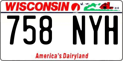 WI license plate 758NYH