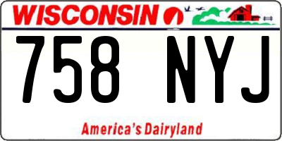 WI license plate 758NYJ