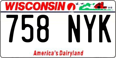 WI license plate 758NYK