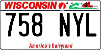 WI license plate 758NYL