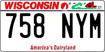 WI license plate 758NYM