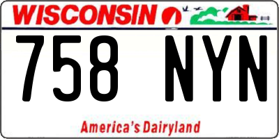 WI license plate 758NYN
