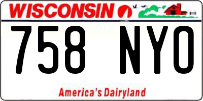 WI license plate 758NYO