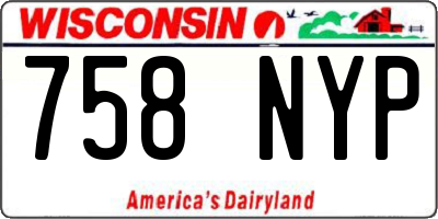 WI license plate 758NYP
