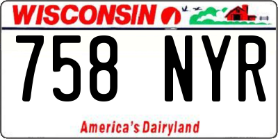 WI license plate 758NYR