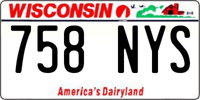WI license plate 758NYS