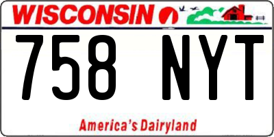 WI license plate 758NYT