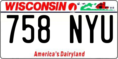 WI license plate 758NYU