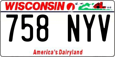 WI license plate 758NYV