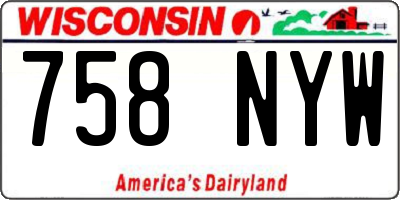 WI license plate 758NYW