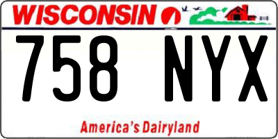 WI license plate 758NYX