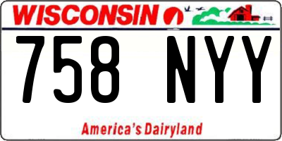 WI license plate 758NYY