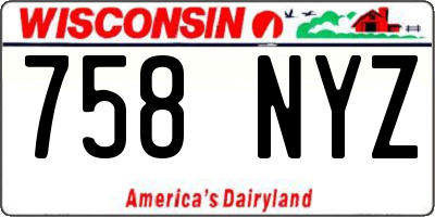 WI license plate 758NYZ