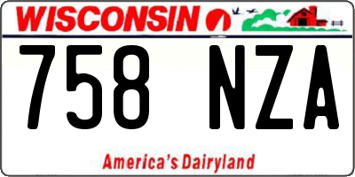 WI license plate 758NZA