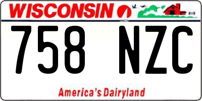 WI license plate 758NZC