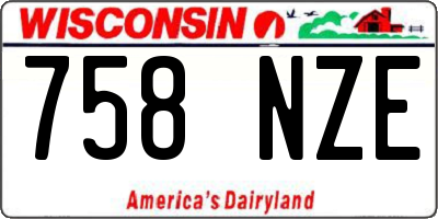 WI license plate 758NZE