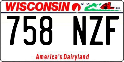 WI license plate 758NZF
