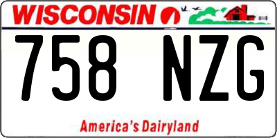 WI license plate 758NZG