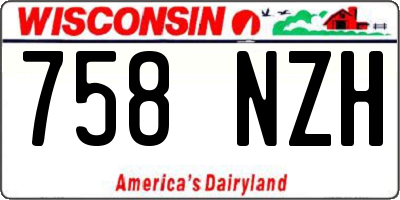 WI license plate 758NZH
