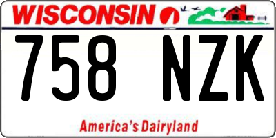 WI license plate 758NZK