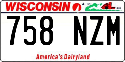 WI license plate 758NZM