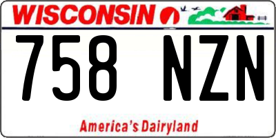 WI license plate 758NZN