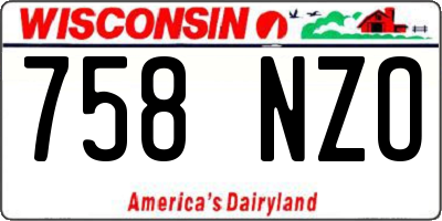 WI license plate 758NZO