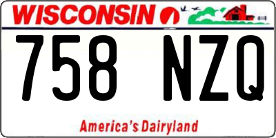 WI license plate 758NZQ