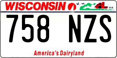 WI license plate 758NZS