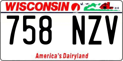 WI license plate 758NZV