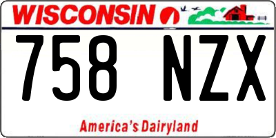 WI license plate 758NZX