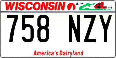 WI license plate 758NZY