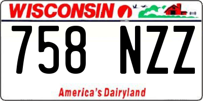 WI license plate 758NZZ
