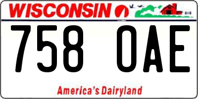 WI license plate 758OAE